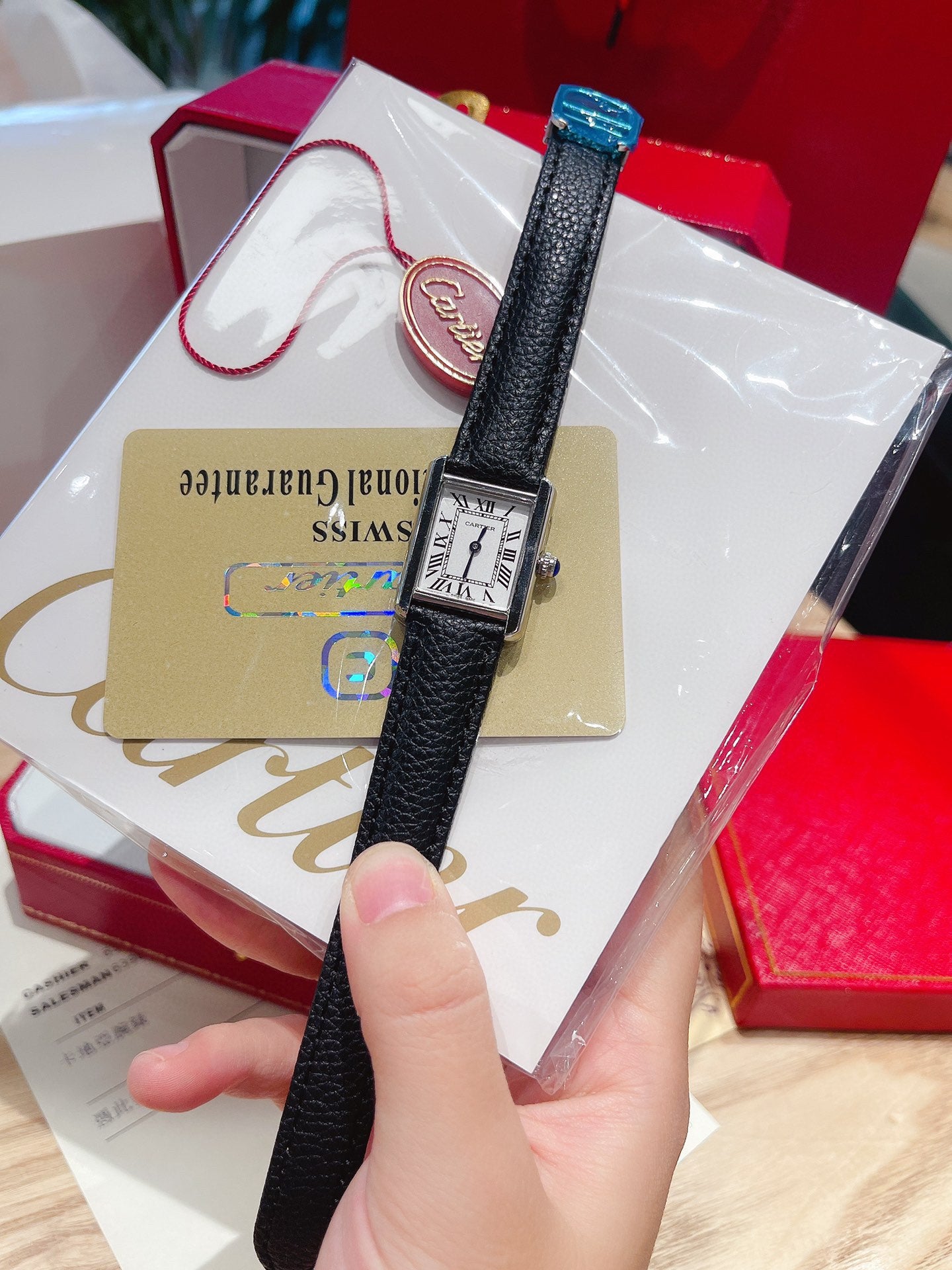 CARTIER Cartier Tank Watch Black Belt Series