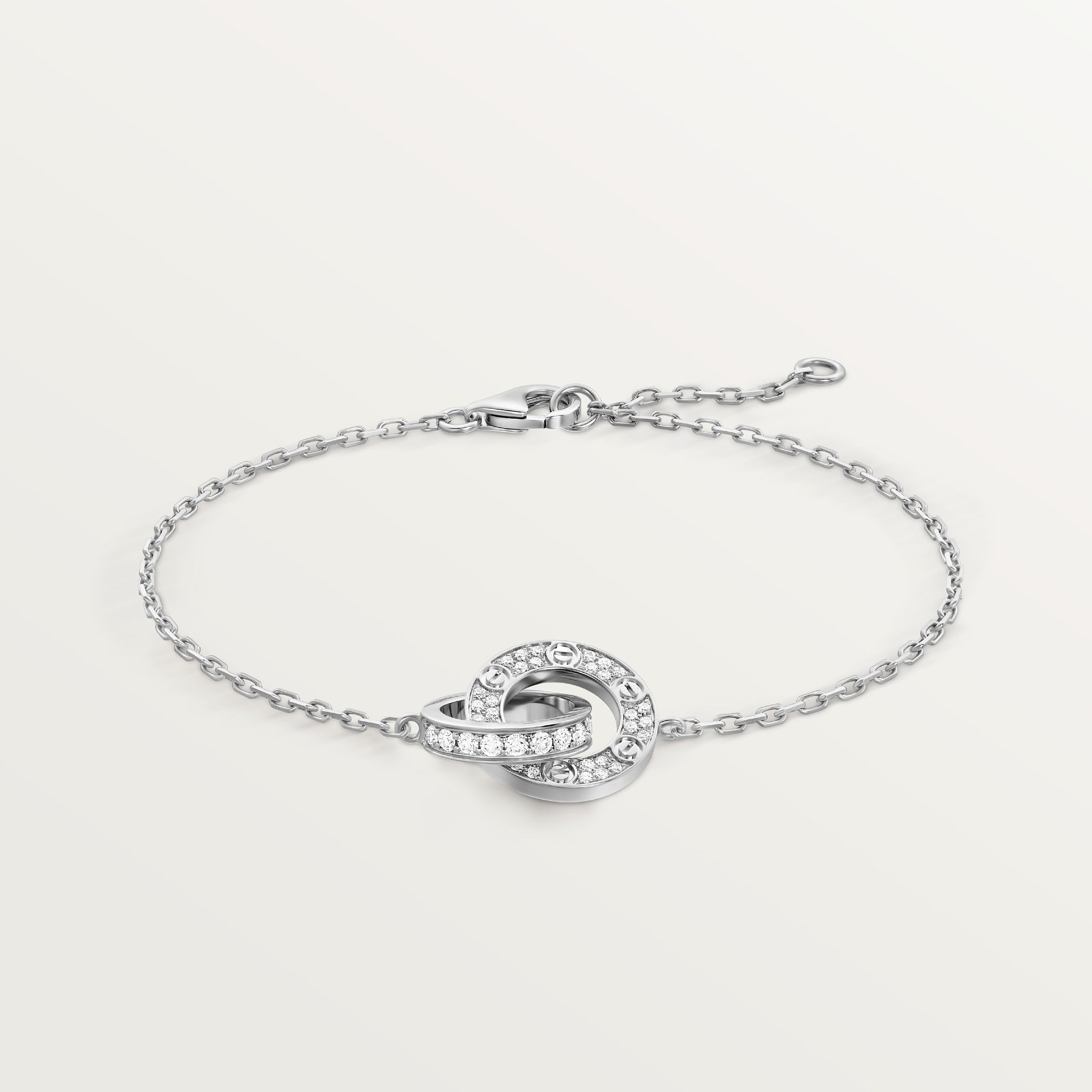 CARTIER LOVE BRACELET, ON CHAIN, PAVED