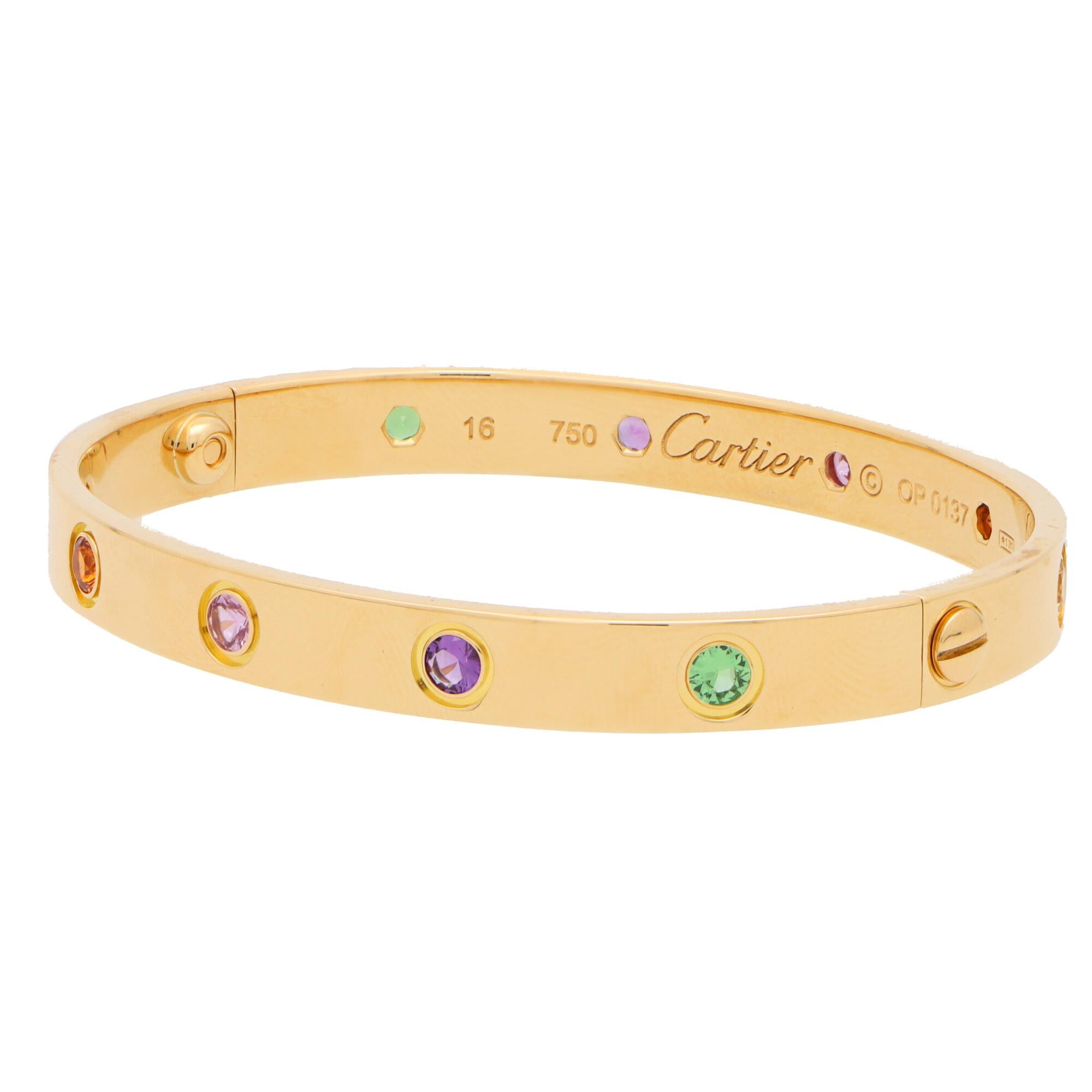CARTIER CARTIER Multi Gem Love Bracelet in 18k Yellow Gold