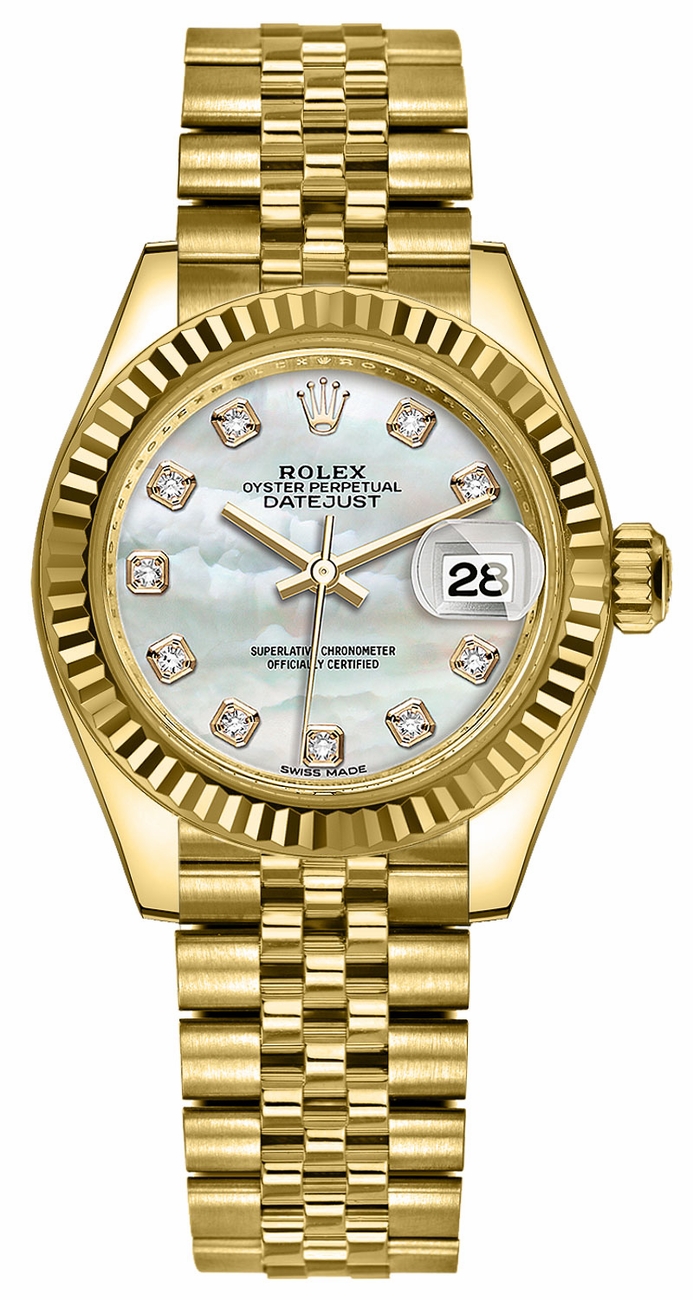 Rolex Lady-Datejust 28 Mother of Pearl Diamond Watch 279178-0026