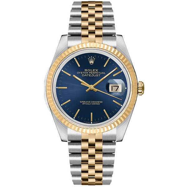 Rolex Datejust 36mm Gold & Steel Blue Dial Watch 126233