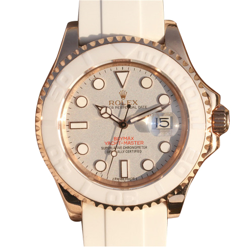 Rolex YACHT MASTER 1 BAYMAX ROSE GOLD MIX WHITE RUBBER STRAP 40MM