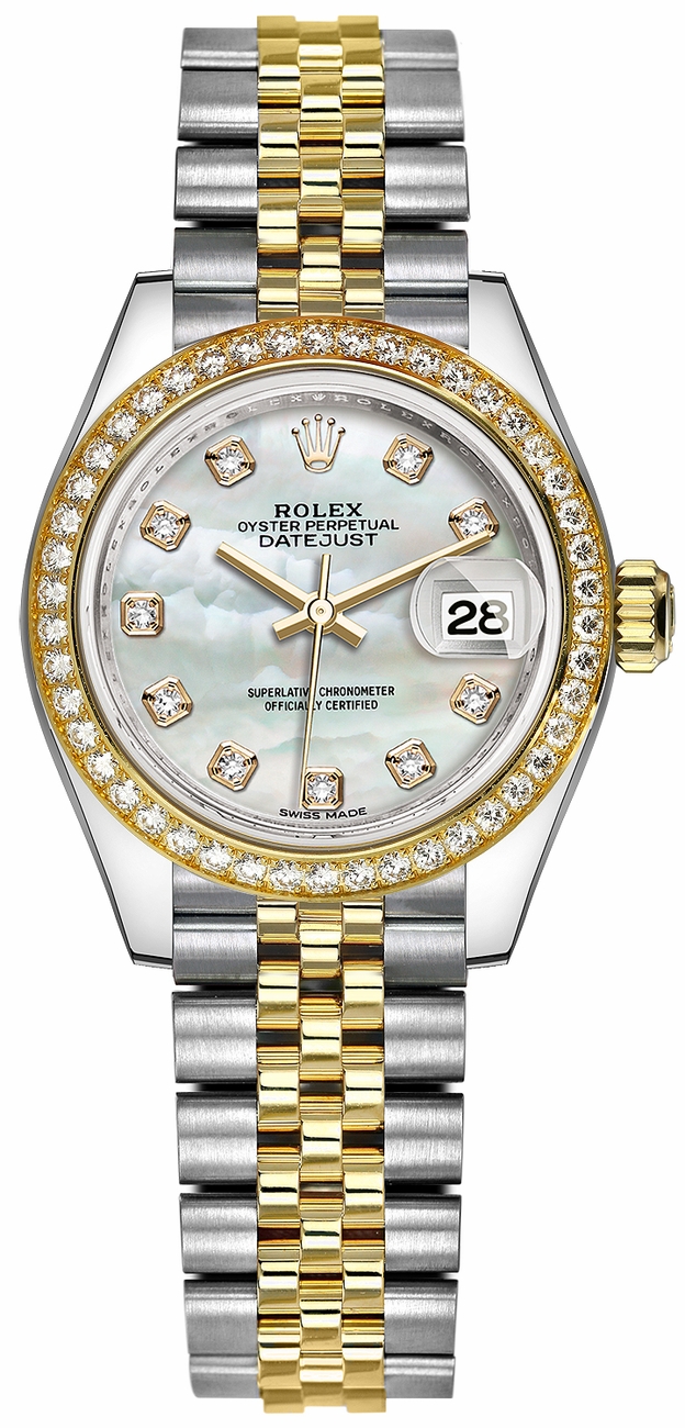 Rolex Lady-Datejust 28 Mother of Pearl Diamond Watch 279383RBR-0019
