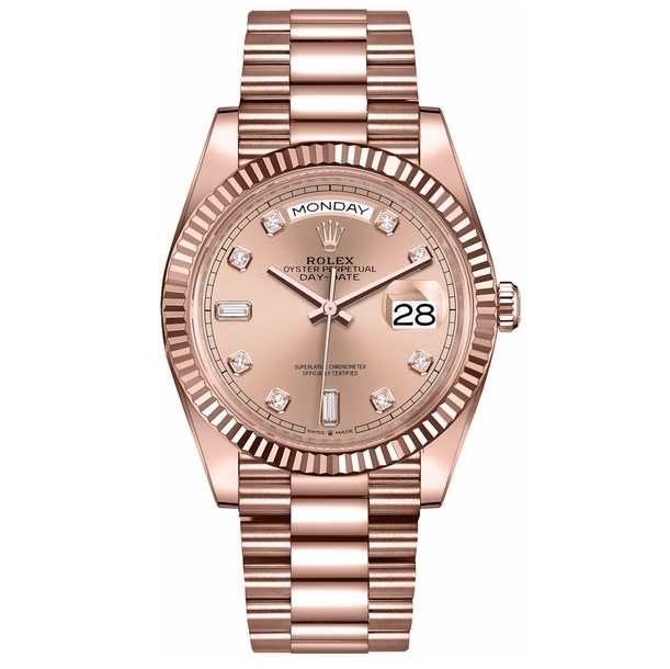 Rolex Day-Date 36 18k Everose Gold Women's Watch 128235-0009