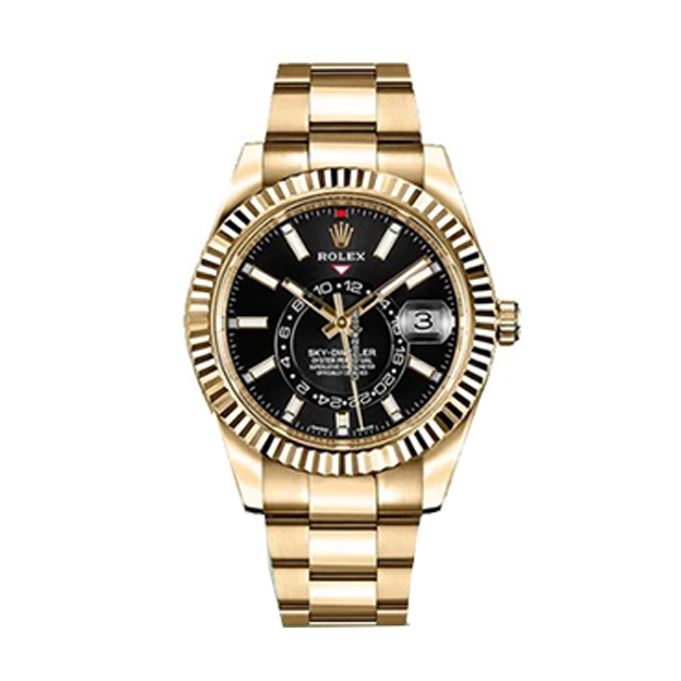 Rolex Sky-Dweller Gold Black Index Dial 42mm