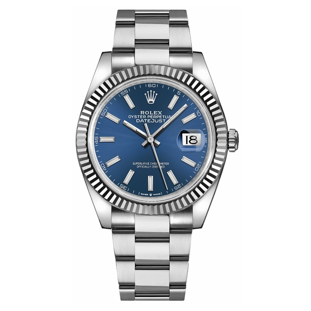 Rolex Datejust Blue Dial Oyster Bracelet 41mm
