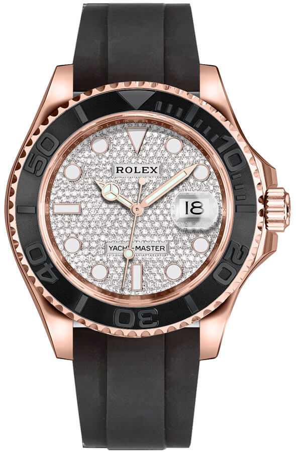 Rolex Yacht-Master 40mm 116655 - 18k Rose Gold Case with Diamond Pave Dial