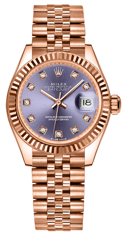Rolex Lady-Datejust 28 Rose Gold Jubilee Bracelet Women's Watch 279175-0020