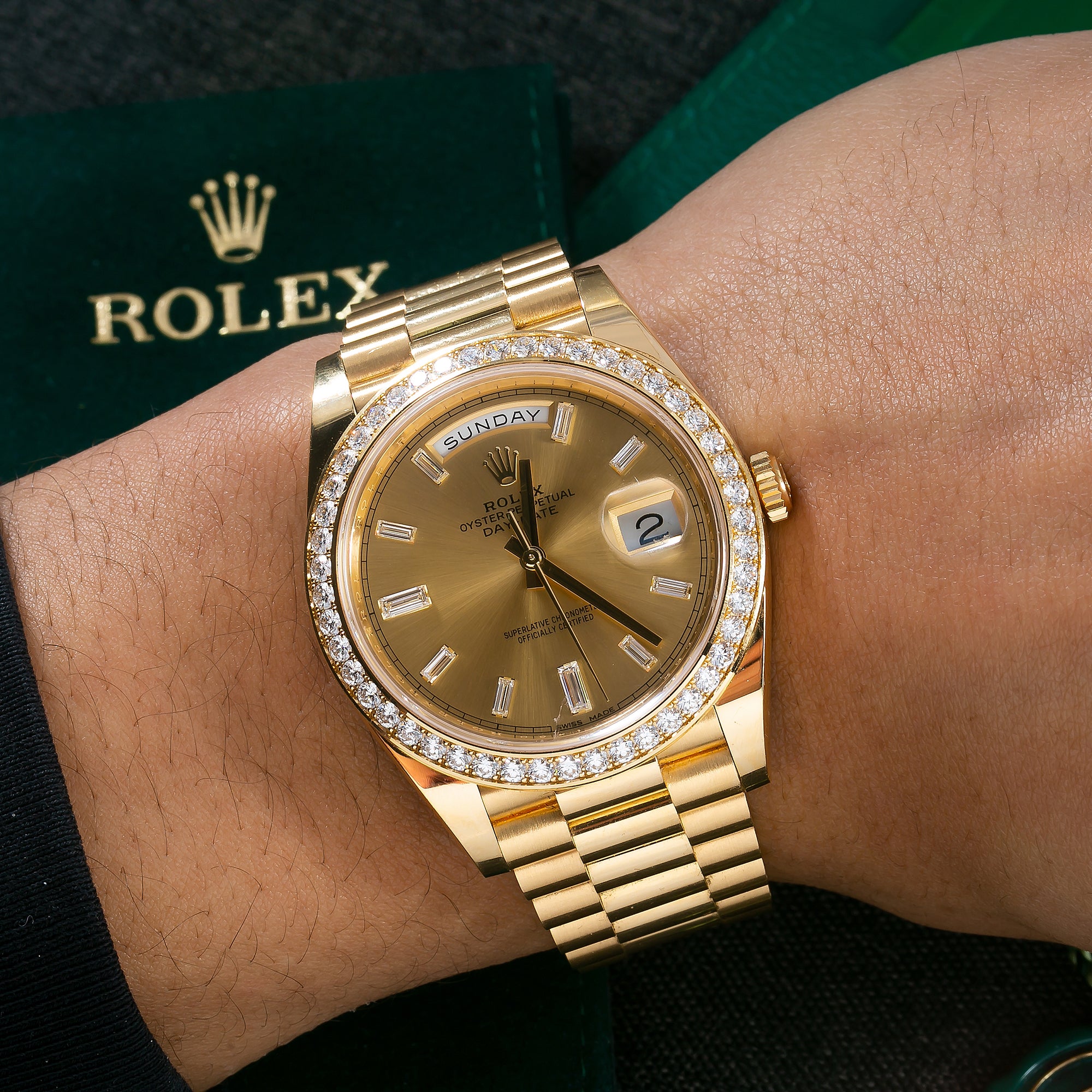 Rolex Day-Date 40 Ref 228348 Diamond Dial & Bezel