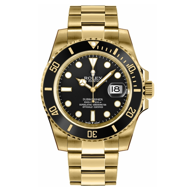 Rolex Submariner Date Black Dial Yellow Gold Men's Watch 126618LN