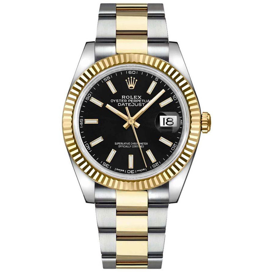 Rolex Datejust 41 Black Dial Fluted Bezel Watch