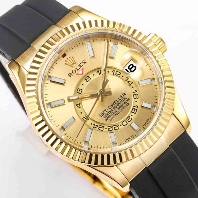 Rolex Sky-Dweller Yellow Gold Champagne Dial 42mm