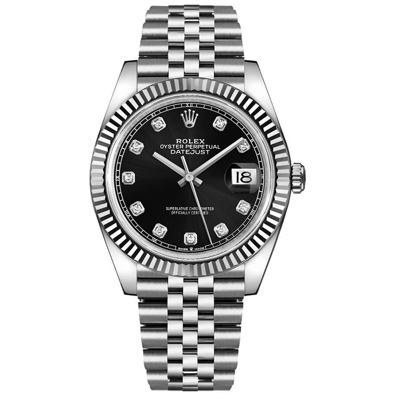 Rolex Datejust 41 Black Diamond Men's Watch 126334-0012