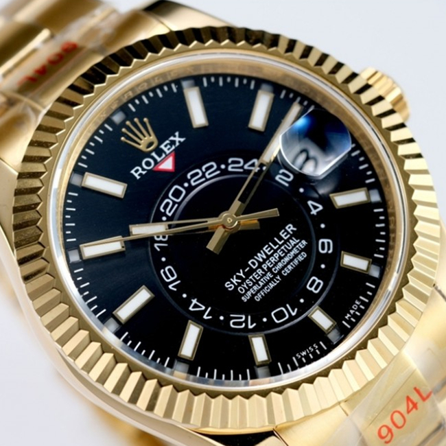 Rolex Sky-Dweller Gold Black Index Dial 42mm