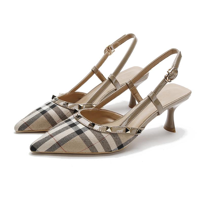 New style rivet buckle pointed toe high heels 1024022102