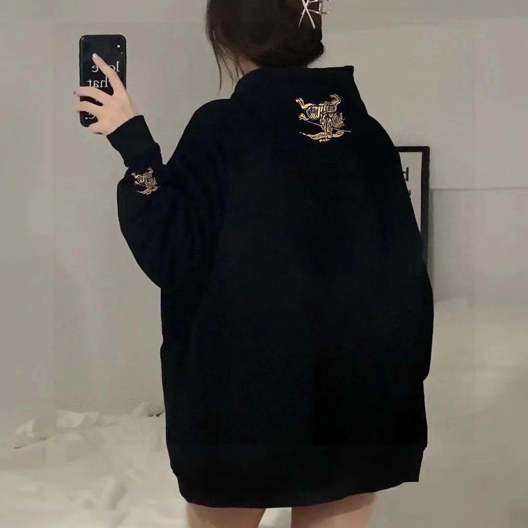 Spring new embroidery couple models hooded sweatshirt 1025021218