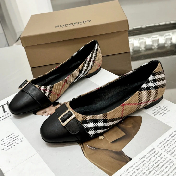 BBR Classic Plaid Flat Shoes Women 1025051619