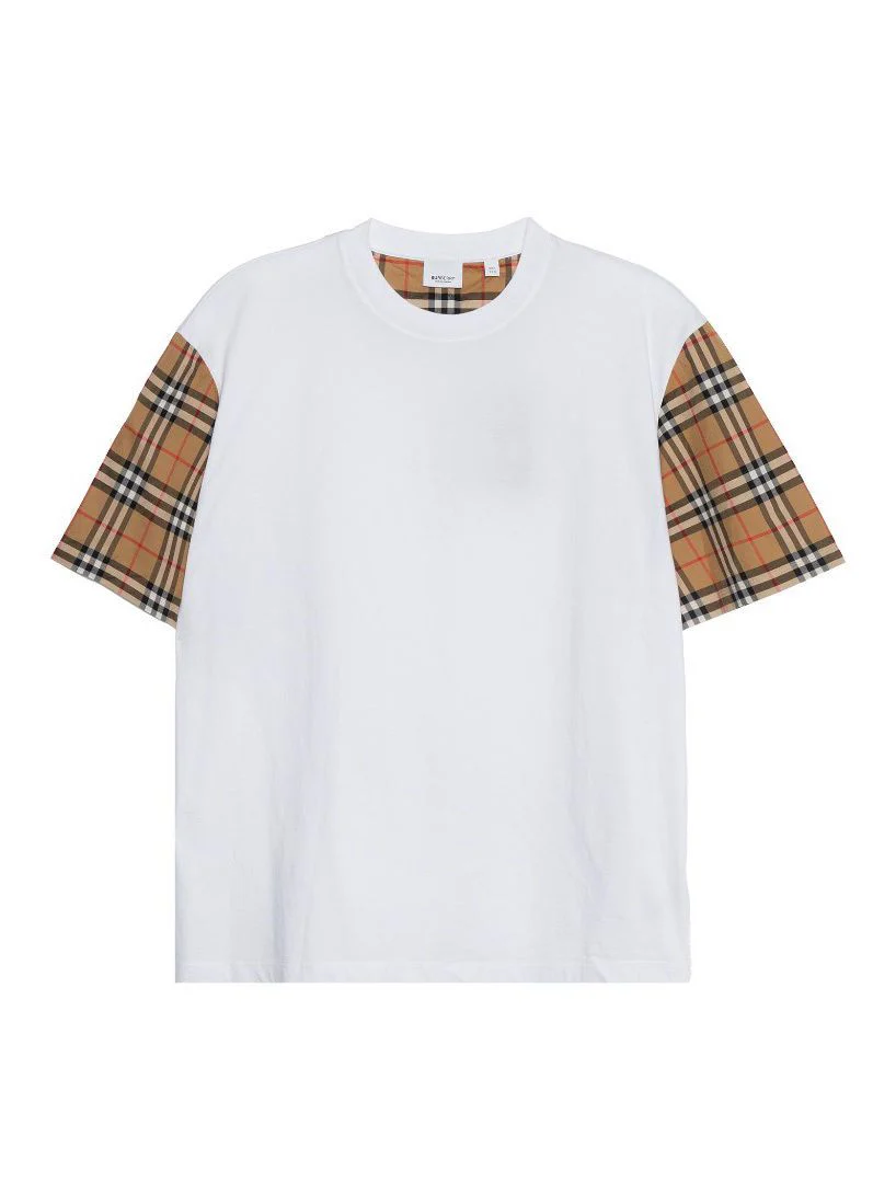 New Plaid Short-sleeved T-shirt Slim-fit Classic Casual All-match 1024042323