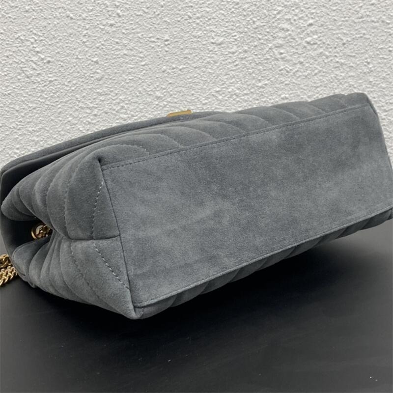 LSY Loulou Quilted Suede Shoulder Bag