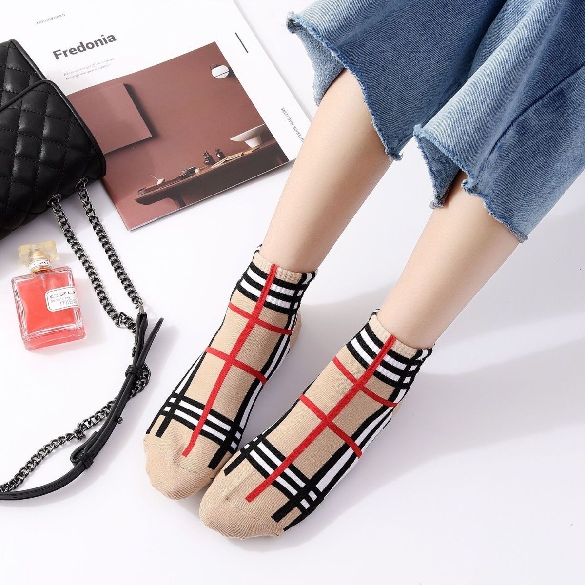 BBR Classic Check Fashion Sock PD042025051904