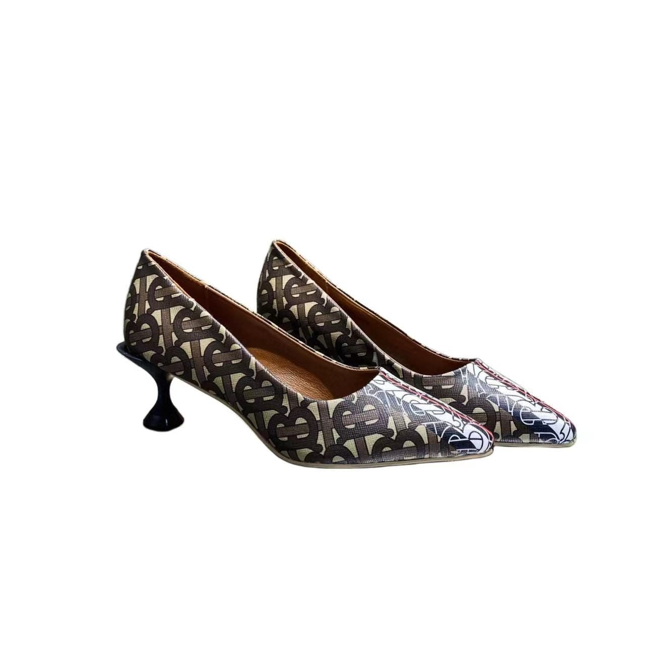 New Fashion Classic Plaid Pointed High Heels 1024010903