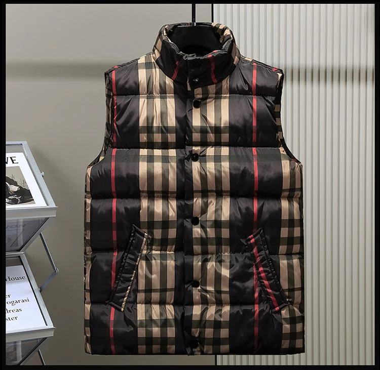 New fashion versatile plaid down cotton vest vest vest vest 1024010502