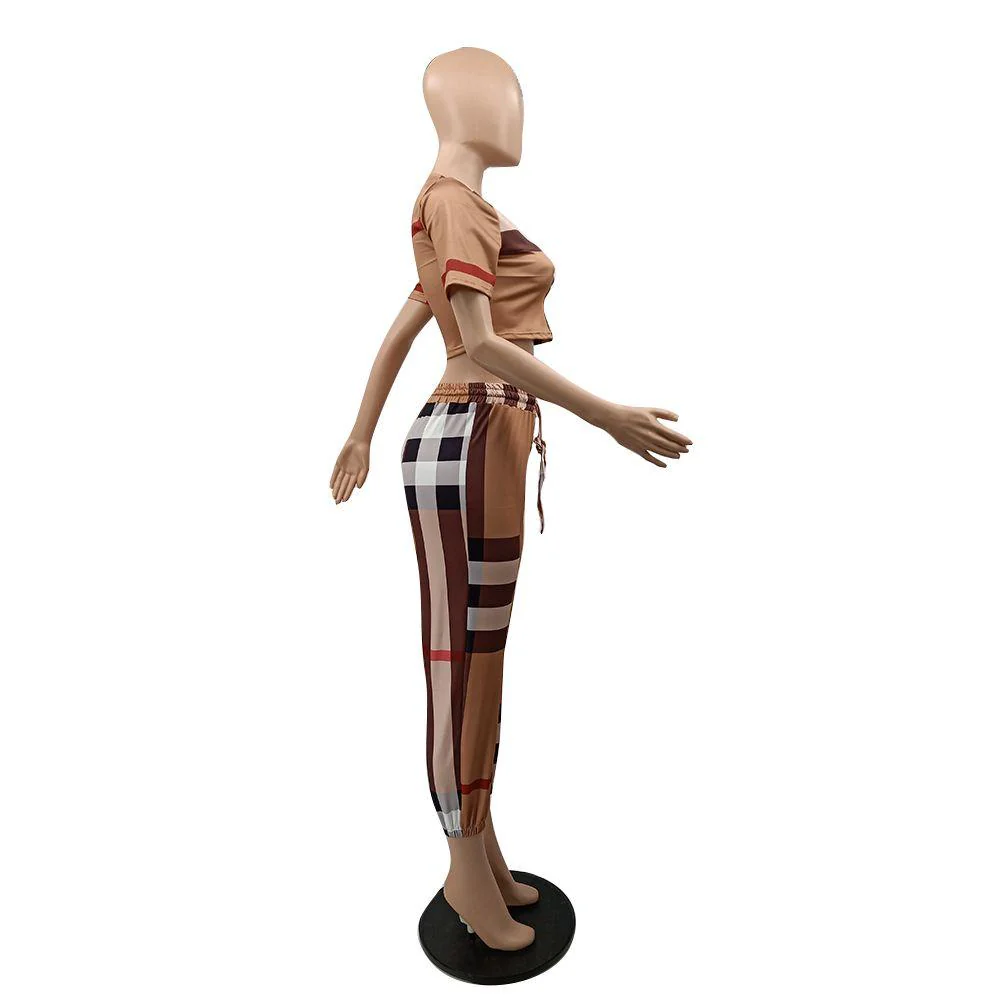 New High Quality Small Fresh Suit Stripes Elegant Casual Two-piece 1024060512