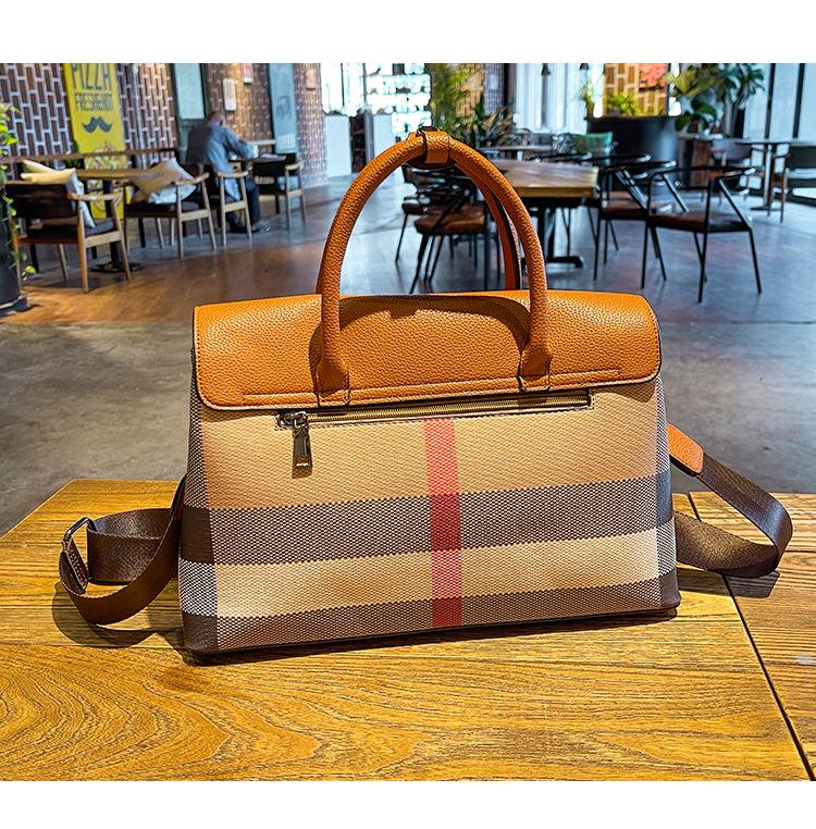 New Fashion Large Capacity Plaid Tote Bag 1024042914
