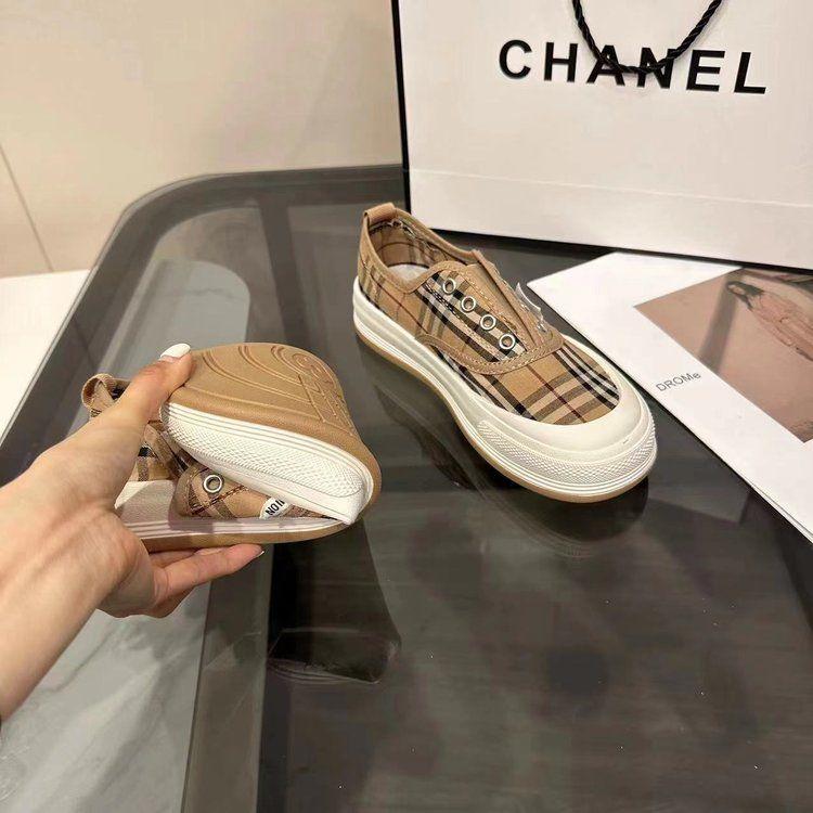 New Style Versatile Casual Shoes Plaid Canvas Shoes 1024042710