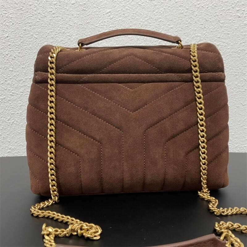 LSY Loulou Quilted Suede Shoulder Bag