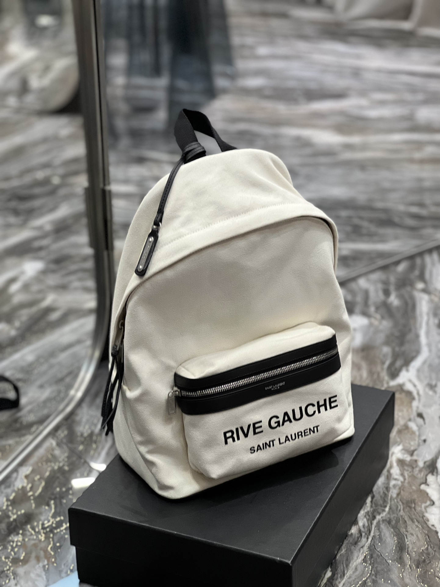 Saint Laurent City Backpack In Canvas Unisex For Women 0425020816