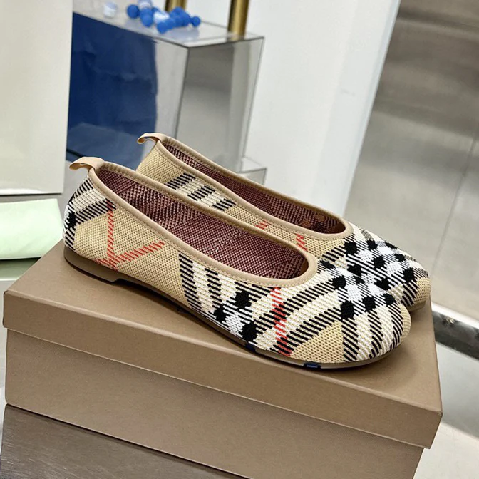 Classic Plaid Flats Single Shoes 1025051504