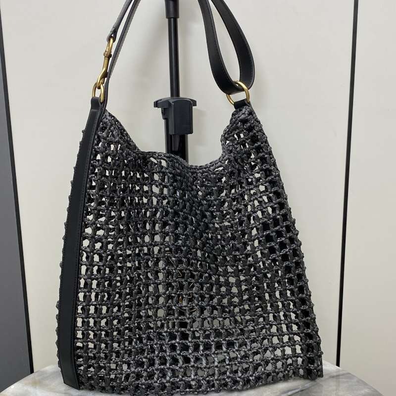 LSY Oxalis in Raffia Crochet and Leather Handbag 102407027