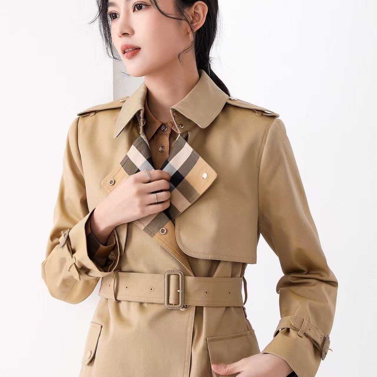 Long Check Collar Castleford Trench Coat PD0425080501