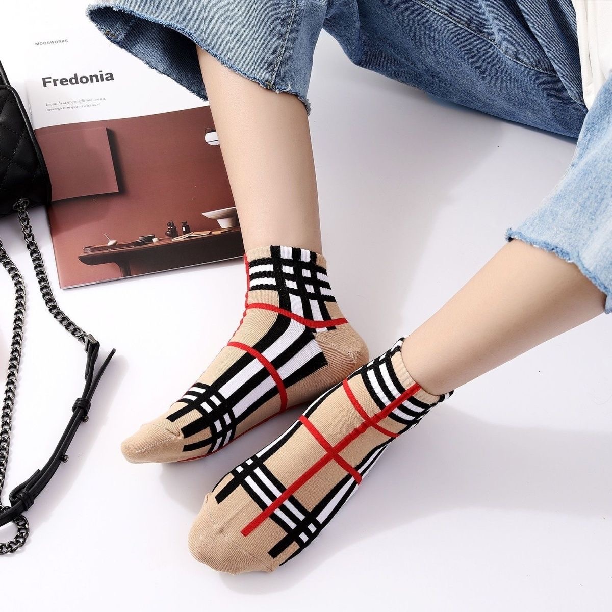 BBR Classic Check Fashion Sock PD042025051904