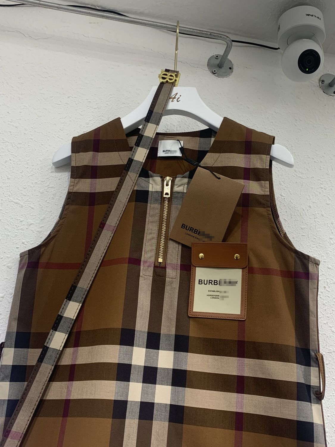 Plaid vest dress women 2025 summer classic lapel slim fit plaid sleeveless dress with belt PD042025071801