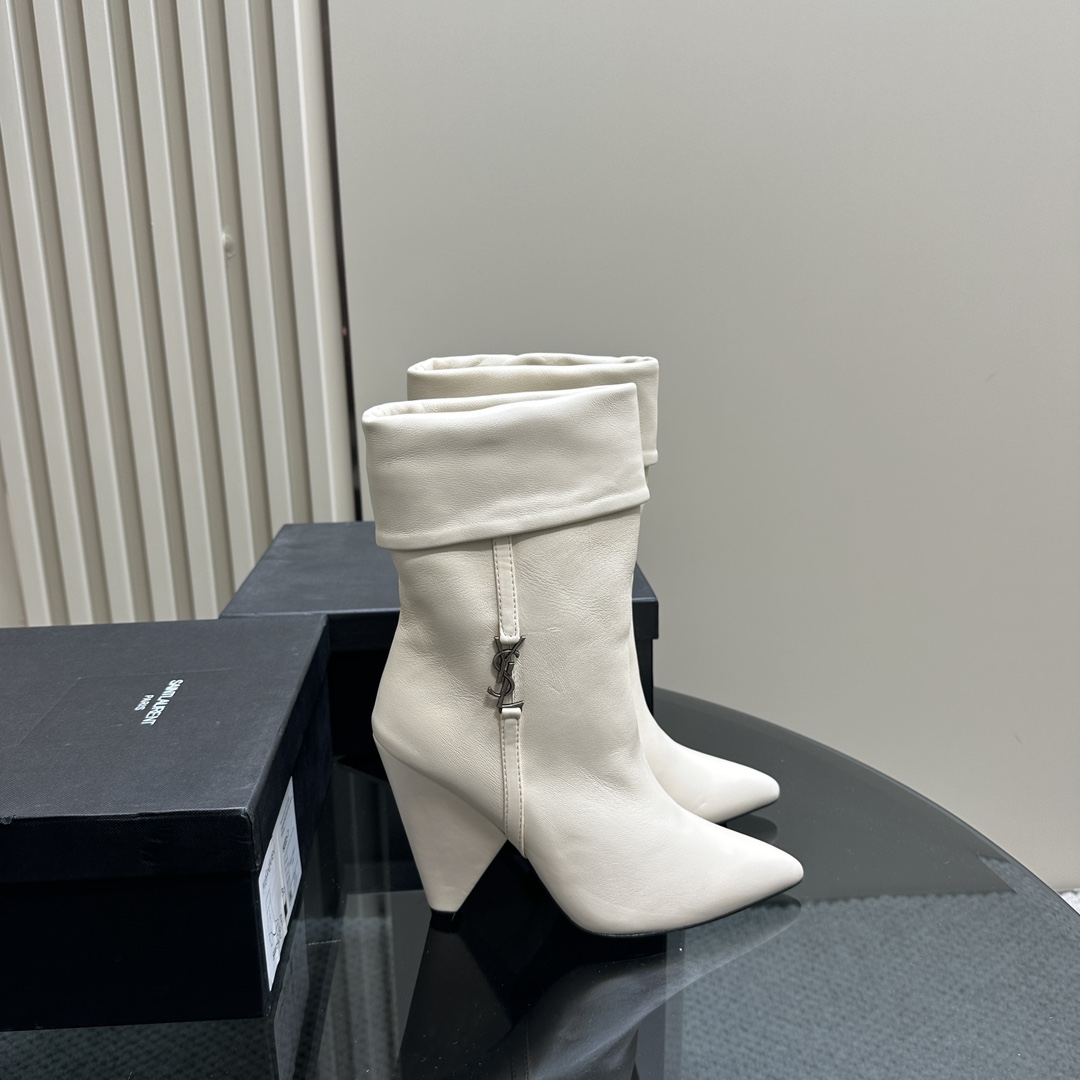 Y New Side Zipper High Heel Ankle Boots 0424111501