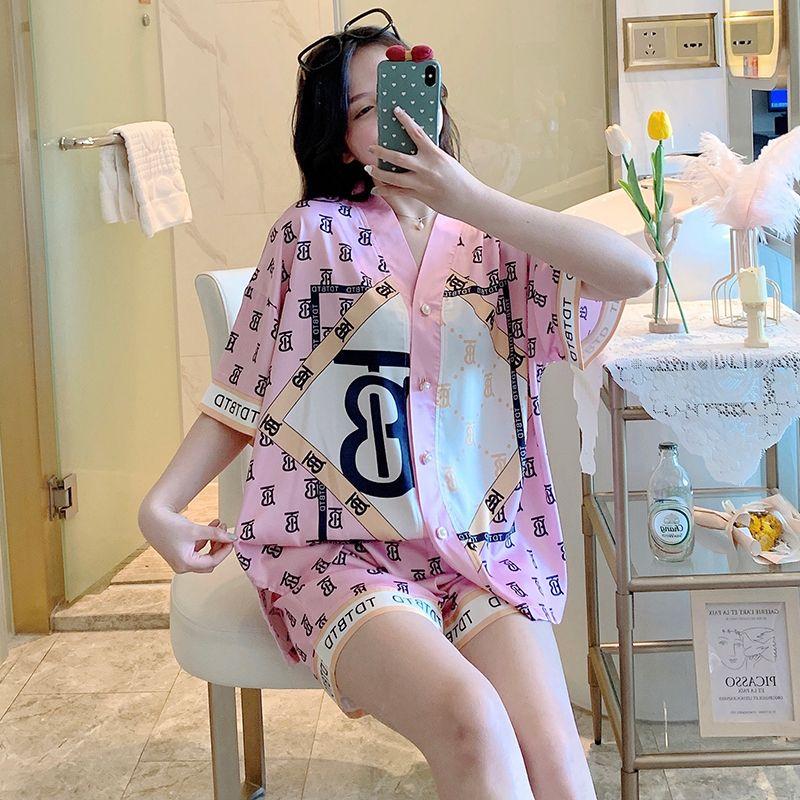 New Summer Thin Short Sleeve Ice Silk Pajamas 1024080203