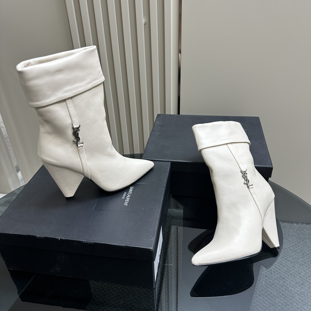 Y New Side Zipper High Heel Ankle Boots 0424111501