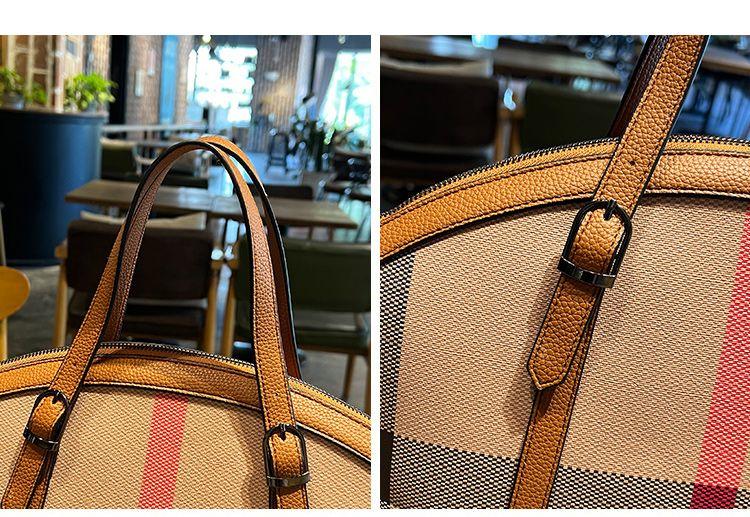 New Fashion Versatile Leather Plaid Shell Bag 1024042916