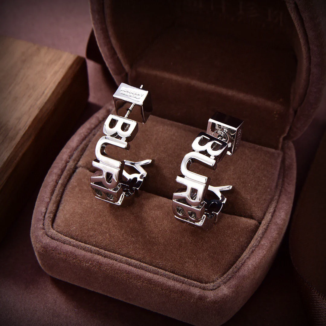 Silver Logo Letter Metal Women's Earrings 1025051301