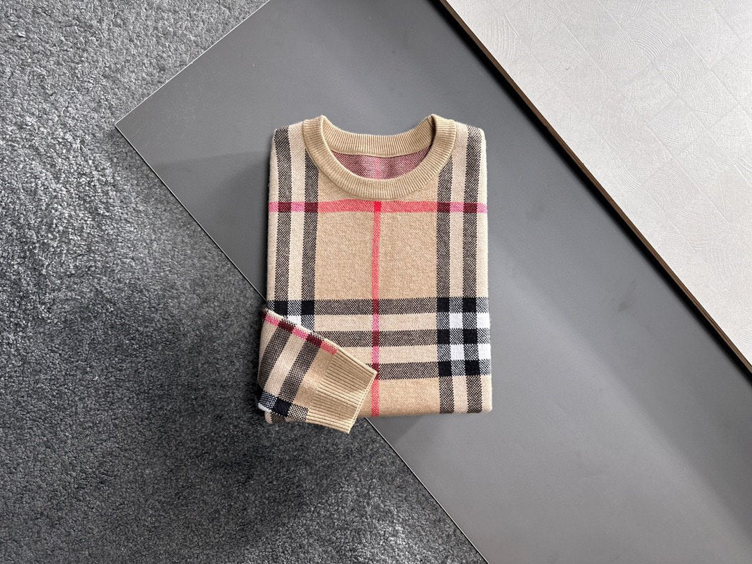 New Fashion Classic Checkered Knitted Sweater 1023121805