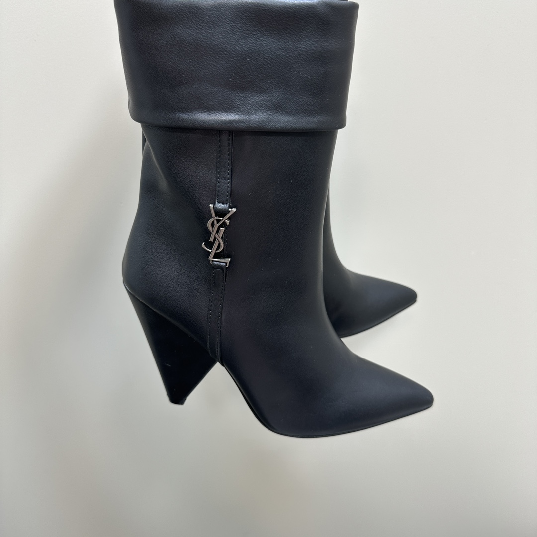 Y New Side Zipper High Heel Ankle Boots 0424111501