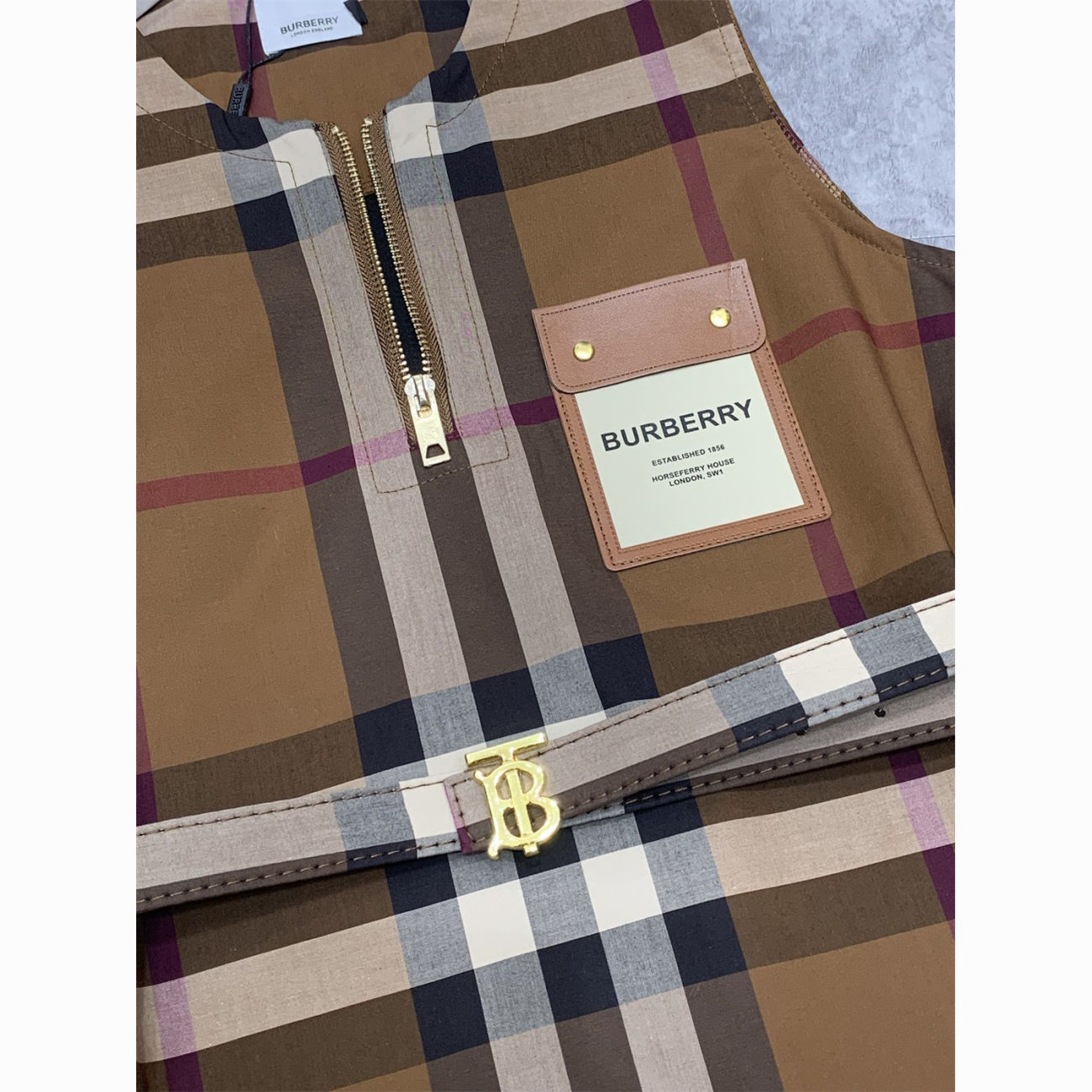 Plaid vest dress women 2025 summer classic lapel slim fit plaid sleeveless dress with belt PD042025071801