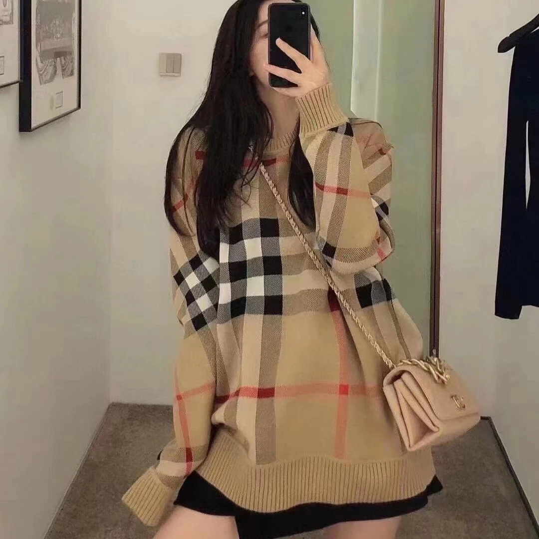 Khaki Classic Plaid Sweater 0823122501