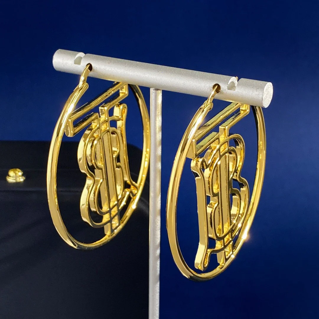 Silver Logo Letter Metal Women's Earrings 1025051302