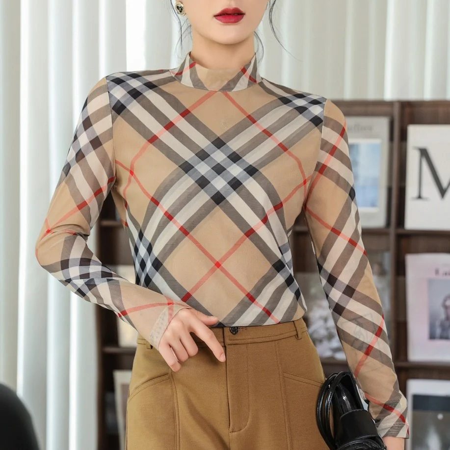 BBR-Classic Plaid Crew Neck Bottom Shirt 1025011520