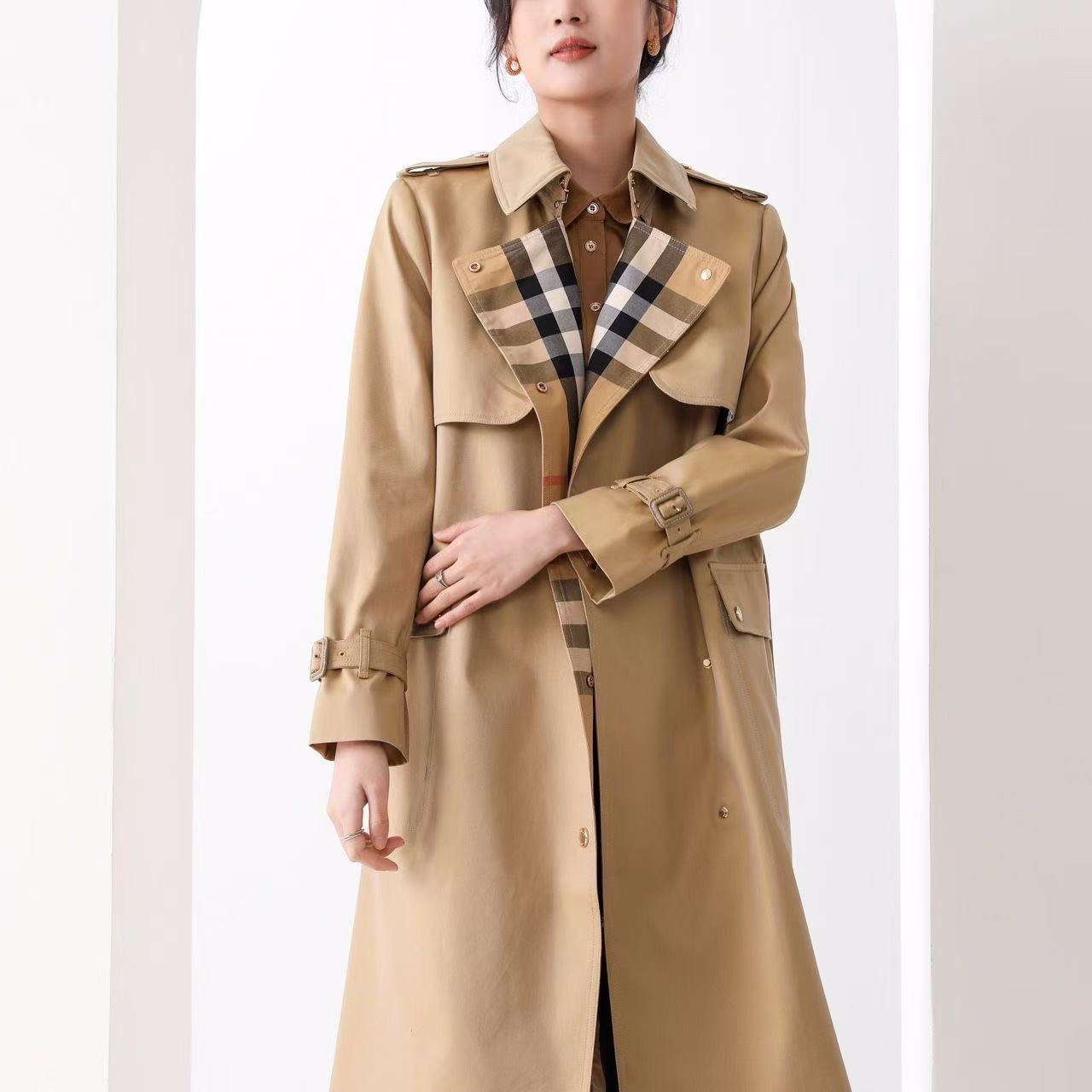 Long Check Collar Castleford Trench Coat PD0425080501