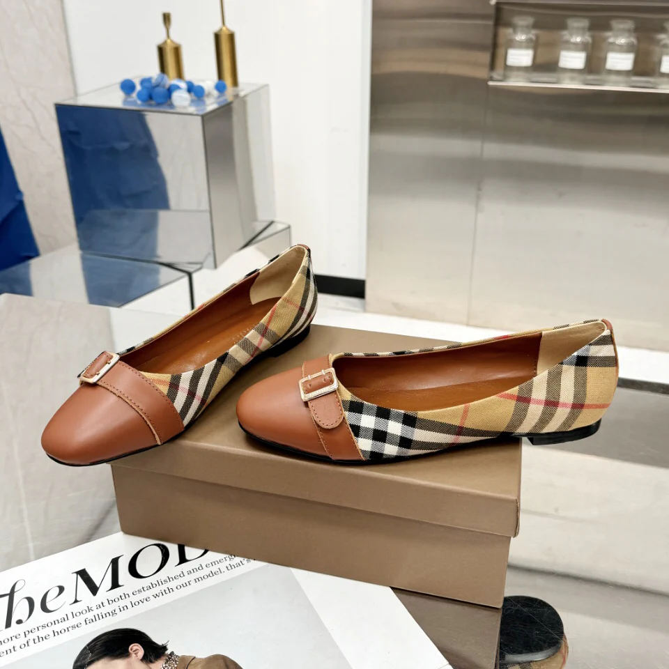 BBR Classic Plaid Flat Shoes Women 1025051619