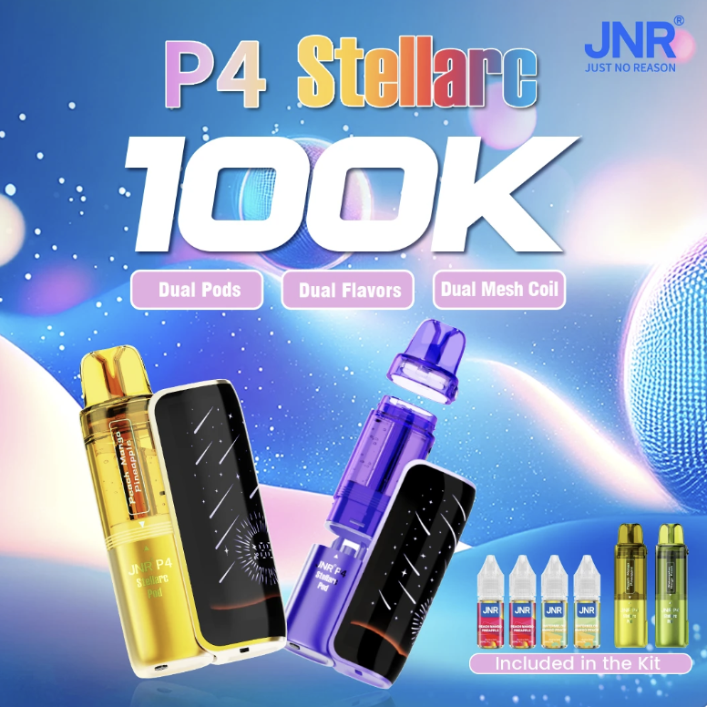 JNR Vape P4 Stellarc 100K Puffs Kit - Refillable & Replaceable Pod Vape - JNR VIP DE